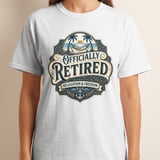 Officially Retired T-Shirt | Vintage Retirement Gift for Men & Women | Relaxation & Freedom Beach Life Tee | Grandpa Dad Tee thumbnail 2
