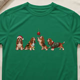 Christmas Basset Hounds Tee thumbnail 4
