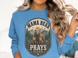 Mama Bear Prays Hard Rustic Christian Mom Art, Faith-Based Mountain Bear Family Design for Strong Motherhood Other thumbnail 14