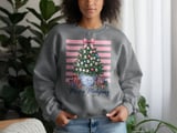 Merry Mahjong Christmas Tree Print, Chinoiserie Preppy Holiday Decor, Pink Bow Game Night Art, Grandmillennial Winter Gift For Mahjong Lover thumbnail 8