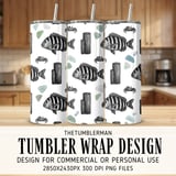 Digital Pattern, Fish Pattern, Crab Pattern, Wood Pattern, Sea Glass Pattern, Digital Bundle, Seamless Pattern, Sublimation Design thumbnail 2
