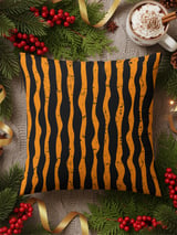 Distressed Orange Black Stripe Velveteen Blanket | Spooky Halloween Woven Throw Pillow | Grunge Fall Decor Gift thumbnail 18