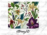 Botanical Tumbler Wrap PNG, Seamless Floral Sublimation Design, 20oz Skinny Tapered Digital Download thumbnail 13