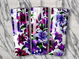 Purple Lily Tumbler PNG for 20oz Skinny Sublimation, Seamless Floral Digital Wrap, Tapered Design, Car Coaster PNG Included thumbnail 7