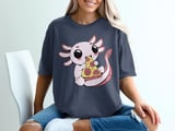 Kawaii Axolotl Pizza Lover T-Shirt thumbnail 4