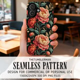 Floral Tumbler Digital Image, Colorful Flowers Digital Papers, Watercolor Flower Backgrounds, Printable Tumbler Png thumbnail 6