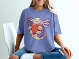 Cute Axolotl Heart Graphic T-Shirt thumbnail 3