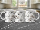 X-ray Flower Mug Sublimation Wrap, Ethereal Botanical Digital Design for 11oz 15oz Cup, Minimalist Ghosted Floral PNG, Instant Download thumbnail 11