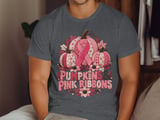 Pumpkins Pink Ribbons Faux Patchwork Tee thumbnail 8