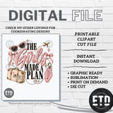 Girls Trip PNG, The Girls Made A Plan Travel Sublimation Design, Retro Vacation Bachelorette Party Shirt PNG Graphic thumbnail 10