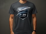 F-35 Lightning II Shirt, Stealth Fighter Jet T-Shirt, Military Aviation Graphic Tee, Air Force Pilot Crest Top, Aviation Enthusiast Gift thumbnail 9