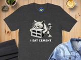 I Eat Cement absurd brain rot Cat Tee thumbnail 2