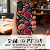 Zinnia Flowers Tumbler Design, Watercolor Floral Digital Paper, Colorful Flower Backgrounds for Junk Journal, Scrapbooking Paper, Tumbler thumbnail 6