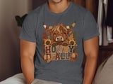 Howdy Fall Highland Cow Tee or Sweatshirt, Faux Patchwork Design thumbnail 14