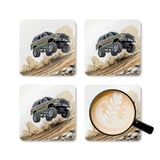 Grand Wagoneer Corkwood Coaster Set, The Waggy Off Roading, Car Coasters, Man Cave Decor, Car Lover Gift, SUV Coaster Set, Drink Coasters thumbnail 5