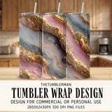 20 oz Skinny Tumbler Wrap, Gold Marble Sublimation Design, Digital Tumbler, Straight and Tapered Wrap png, Instant Download thumbnail 1
