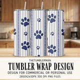 Classic Paw & Stripe Digital Design Size Bundle Png thumbnail 1