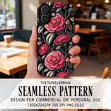Pink Camellia Tumbler Design, Digital Download, Floral PNG, Watercolor Flowers, Printable Paper, Junk Journal, Scrapbooking, Sublimation thumbnail 6