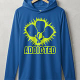 Pickleball Sport-Tek Performance Hood, Addicted Neon Paddles Burst Print, Court Sun Defense Lightweight Hoodie thumbnail 3