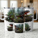 Realistic Red Bellied Newt 40oz Tumbler Wrap Digital Design, Amphibian Forest Sublimation, Naturecore Wildlife Animal Gift thumbnail 9