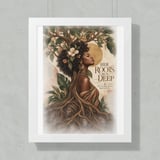Black Woman Roots Poster, African American Framed Art Print, Ancestral Strength Wall Decor, Melanin Botanical Floral Artwork, Gift For Her thumbnail 13