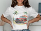 Grand Wagoneer T-Shirt, Beach Car Tee, Vintage Car Shirt, Classic SUV Tee, Summer Vibes, Palm Trees, Beach Scene, Automotive Gift thumbnail 2