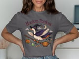 Honkus Ponkus T-Shirt, Funny Goose Witch Shirt, Halloween Tee, Spooky Season Apparel, Witch Goose on Broomstick, Halloween Gift thumbnail 4