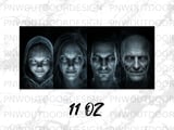 Creepy Ghost Faces Mug Wrap Design, Spooky Digital Sublimation for 11oz 15oz Mugs, Horror Dark Art Instant Download Digital thumbnail 11