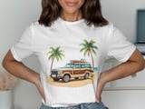 Grand Wagoneer T-Shirt, Beach Vibes Tee, Surfboard Car T-Shirt, Vintage Car Shirt, Summer T-Shirt, Car Lover Gift, Retro Car Tee thumbnail 7