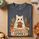 Purrfectly Spooky Ghost Cat Tee thumbnail 2