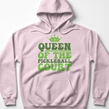 Pickleball Gildan Fleece Hoodie, Queen of the Pickleball Court, Retro Athletic Winter Court Pullover thumbnail 8