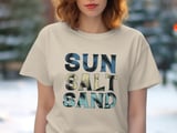 Sun Salt Sand T-Shirt|Tropical Beach Graphic Vacation Tee|Summer Vibes Palm Print Apparel|Road Trip Shirt Gift|Retro  Cruise  Holiday Top thumbnail 8