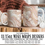Rose Gold Agate Tumbler Design, Digital Paper, Watercolor Flower Backgrounds, Floral Junk Journal Pages, Printable Tumbler PNG, Scrapbooking thumbnail 4
