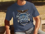 United States Air Force Shirt, Fighter Jet Emblem USAF Tee, Military Veteran Gift, Patriotic Aviation Enthusiast T-Shirt for Him Her thumbnail 3