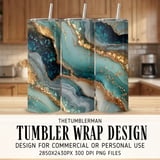 20 oz Skinny Tumbler Wrap Sublimation Design, Abstract Agate Stone Gold, Straight and Tapered Wrap png, Digital Download for Tumbler thumbnail 1