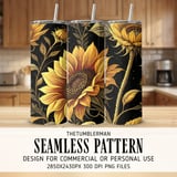 Sunflower Tumbler Design, Digital Paper, Floral Backgrounds, Junk Journal, Scrapbooking, Printable Tumbler PNG, Colorful Flowers thumbnail 2
