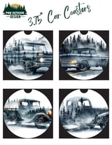 40oz Tumbler Wrap GMC Truck Vintage Sublimation Design, Classic Pickup Forest PNG Digital Download for Men, Misty Mountain Auto Lover Gift thumbnail 8