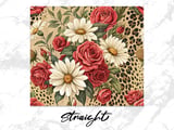 Floral Leopard 20oz Tumbler Wrap, Red Roses Tumbler Design, Cheetah Print, Sublimation PNG, Digital Download, Tumbler Template thumbnail 4