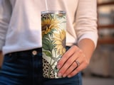Sunflower Leopard 20oz Tumbler Wrap PNG, Leopard Print Tumbler Design, Floral Tumbler Sublimation, Leopard Tumbler, Tumbler Design thumbnail 3