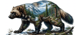Wolverine Tumbler Wrap 40oz Sublimation Digital Design | Mountain Wildlife Tumbler PNG | Nature Outdoorsy Animal Wrap File for Men thumbnail 13