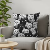 Black and White Cats Blanket,  Cat Lover Gift, Cozy Woven  Blanket, Cat Decor Tapestry Blanket thumbnail 1