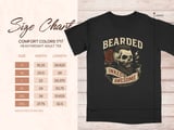 Bearded Inked Awesome T-Shirt, Tattoo Day Tee, Skull Rose, Beard Lover, Funny Graphic Shirt, Men's Women's Unisex thumbnail 2