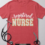 Floral Registered Nurse Tee thumbnail 2