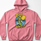 Pickleball Gildan Fleece Hoodie, Dill With It Funny Pickleball Character, Cozy Winter Court Pullover thumbnail 11