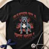 Raised By A Pit Bull Tee | Pit Bull Lover Shirt | Pittie Apparel | Bully Breed Gift thumbnail 1