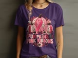 Pumpkins Pink Ribbons Faux Patchwork Tee thumbnail 16