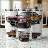 Classic Car 40oz Tumbler Wrap Design, Vintage Red Muscle Car Sublimation Digital File, Car Show Auto Lover Gift for Him thumbnail 11