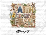 Faith Over Fear Tumbler Wrap PNG, 20oz Skinny Sublimation Digital Design, Christian Scripture Isaiah, Shabby Chic Collage Gift thumbnail 8
