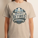 Officially Retired T-Shirt | Vintage Retirement Gift for Men & Women | Relaxation & Freedom Beach Life Tee | Grandpa Dad Tee thumbnail 5