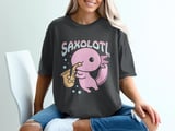 Saxolotl Axolotl Saxophone Graphic T-Shirt thumbnail 1